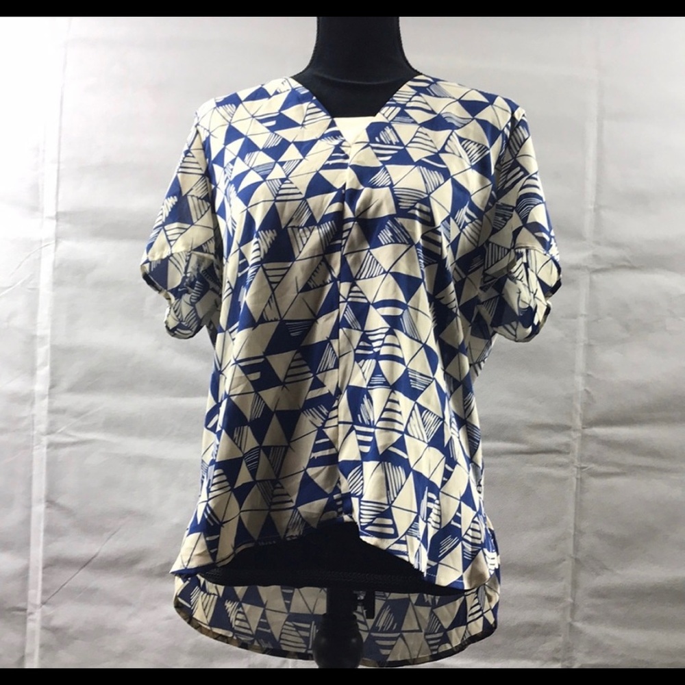 NWT Fun2Fun Cobalt Cardiff V-Neck Blouse